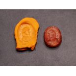 Roman Agate Cabochon Seal Depicting A General's Face