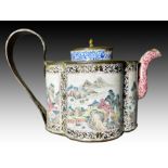 A CHINESE CANTON ENAMEL TEAPOT, QING DYNASTY (1644-1911)