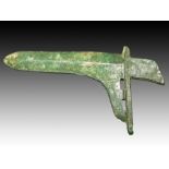 CHINESE ZHOU BRONZE DAGGER AXE