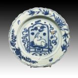 CHINESE WANLI BLUE & WHITE PLATE, MING DYNASTY (1368 to 1644)