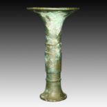 CHINESE BRONZE ARCHAIC STYLE BEAKER VASE