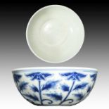 CHINESE BLUE & WHITE BOWL, GUANGXU MARK & OF THE PERIOD, 19TH CENTURY
