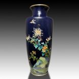 A JAPANESE CLOISONNE ENAMEL VASE DEPICTING FLORAL SCENES, 19TH CENTURY, MEIJI PERIOD