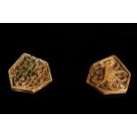 Two engraved Hexagonal ivory plaques Fatimid Egypt, 11th century