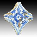 Blue & White Kutahya Possibly Iznik Star Bobbin Fragment, 16TH CENTURY, TURKEY