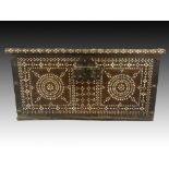 A WOODEN INDO-PORTUGUESE MOTHER OF PEARL BOX, 17TH/18TH CENTURY