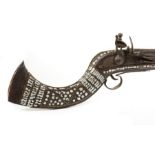 AN OTTOMAN MOTHER-OF-PEARL INLAID MIQUELET FLINTLOCK RIFLE TURKEY, 19TH CENTURY