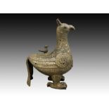 CHINESE BRASS BIRD INCENSE BURNER