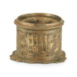 MAMLUK SILVER INLAID BRASS INKWELL EGYPT OR SYRIA, 15TH CENTURY