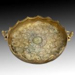 Bronze & Silver Inlay Islamic Platter, 19th Century