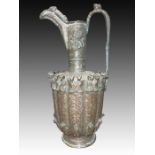 A SILVER INLAID SELJUK BRONZE EWER, PERSIA, 12TH CENTURY