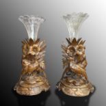A PAIR OF BLACK FOREST CRYSTAL EPERGNES, 19TH CENTURY