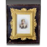 A Hand Painted Plaque Each Depicting A Child From An Important French Family Signed & Dated, 1893