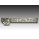 A LARGE OTTOMAN SILVER SCRIBE'S PEN CASE (DIVIT) Turkey, period of Mahmud II (AH 1223-55/ AD 1808-39