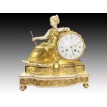 FRENCH IVORY & BRONZE GILT CENTREPIECE CLOCK, 19TH CENTURY NAPOLEON III