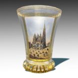 A Hand Painted Beaker By Anton Kothgasser Circa 1830's Depicting A Cathedral