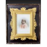 A Hand Painted Plaque Each Depicting A Child From An Important French Family Signed & Dated, 1899