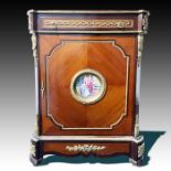 French Napoleon III Figural Ormolu and Porcelain Mounted Side-Cabinet 19th Century