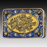 A magnificent rare Swiss enamelled and diamond-set gold presentation snuff box for Turkish Market