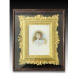 A Hand Painted Plaque Each Depicting A Child From An Important French Family Signed & Dated