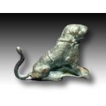 Roman Silver Seated Feline Imperial Period, 1st Century A.D