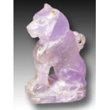 AN EGYPTIAN AMETHYST CAT AMULET