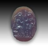 A ROMAN INTAGLIO DEPICTING ATHENA AND MERCURY