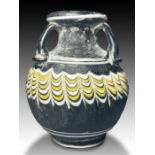 A Roman Mosaic Style Black Glass Vase, 1st Century A.D Or Later