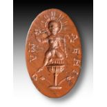 A GNOSTIC JASPER INTAGLIO, DEPICTING A FEMALE GODDESS