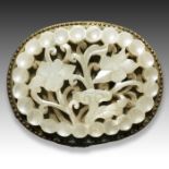 A CHINESE WHITE JADE BELT BUCKLE, QING DYNASTY POSSIBLY MING (1644-1911)