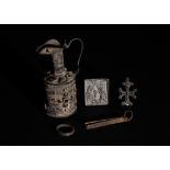 ASSORTMENT OF GEM SET SILVER BYZANTINE ITEMS, CIRCA 3RD CENTURY A.D.