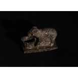 A CARVED BLACK GRANITE LAMB DRINKING WATER FIGURE, VENETIAN PERIOD CIRCA 14TH-16TH CENTURY