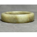 A RARE CARVED CHINESE YELLOW JADE BANGLE, MING DYNASTY (1368-1644)