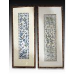 TWO CHINESE SILK EMBROIDERY PLAQUES, QING DYNASTY (1644-1911)