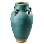 A LARGE TURQUOISE-BLUE GLAZED STORAGE JAR, IRAN, CIRCA 12TH CENTURY