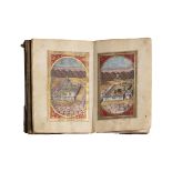 A HANDPAINTED OTTOMAN DELAUL HAYRAT PRAYER BOOK WITH MECCA & MEDINA PAINTINGS, 19TH CENTURY