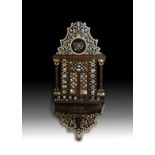 A WOODEN MOTHER-OF-PEARL AND TORTOISE SHELL INLAID TURAN HOLDER, 19TH CENTURY