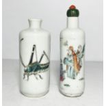 TWO CHINESE HAND PAINTED SNUFF BOTTLES