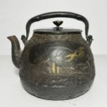 A CHINESE BRONZE TEAPOT