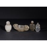 ASSORTMENT OF CHINESE ROCK CRYSTAL MINIATURE VESSELS, QING DYNASTY