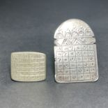 TWO SILVER MAGICAL ISLAMIC AMULETS