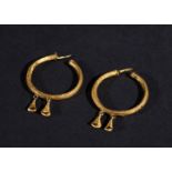 A PAIR OF ANCIENT GOLD EARRINGS, WESTERN GREECE 1ST MILLENNIUM B.C