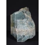 A LARGE TURQUOISE BLUE AQUAMARINE MINERAL FRAGMENT