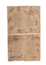 TWO ARABIC PRAYER BIFOLOIOS, PRAYERS FROM ABU'L HASAN SHEIKH AL-SHAZLI (AH658-AH1258) TURKEY