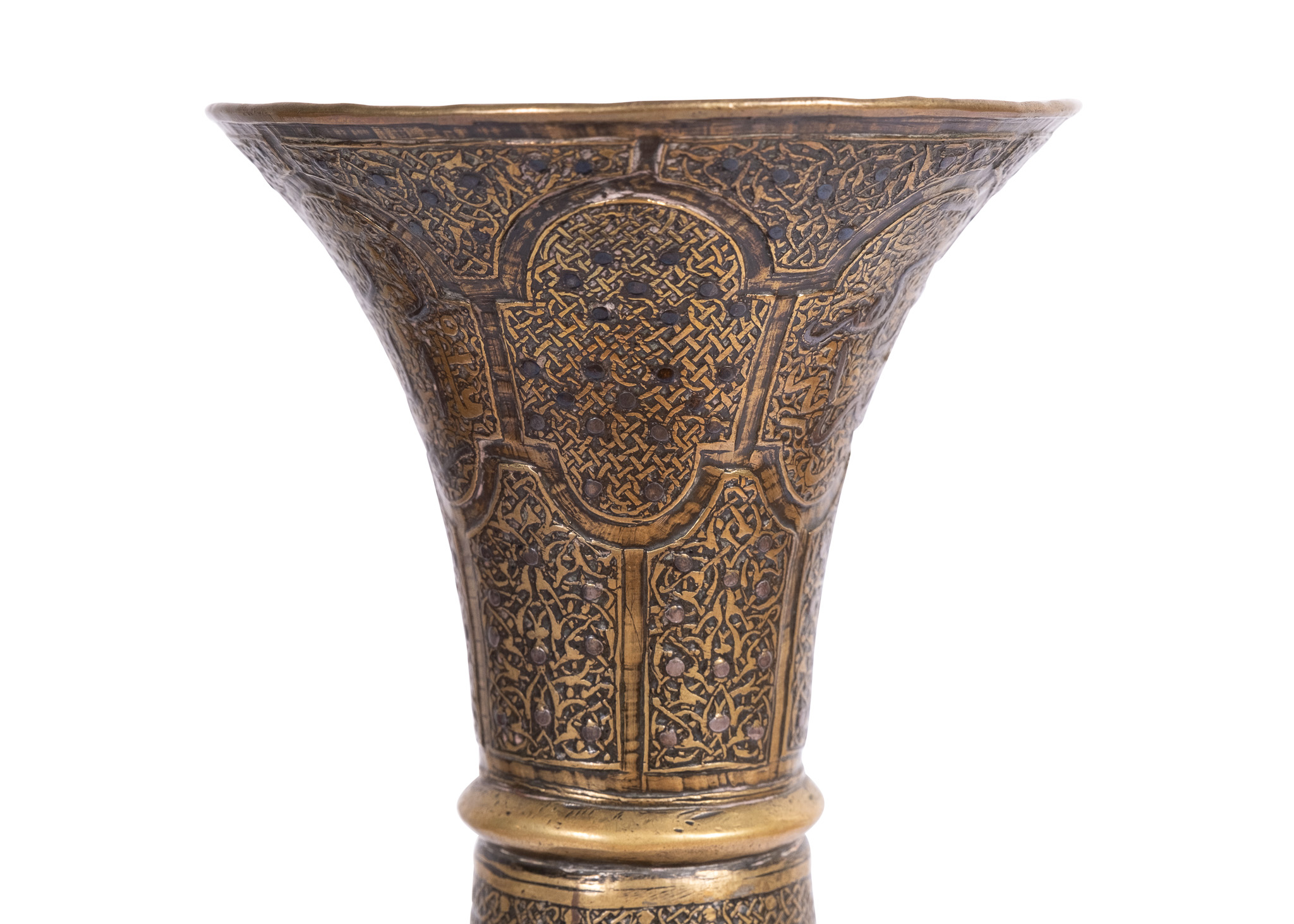 A HAMMERED COPPER & NIELE VASE, 19TH CENTURY QAJAR - Bild 3 aus 3