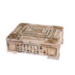 AN OTTOMAN MOTHER OF PEARL & TORTOISESHELL INLAID CALLIGRAPHY BOX, 19TH CENTURY