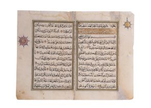 A 16TH CENTURY HERAT QURAN BIFOLIO SURA AL-AHZAB