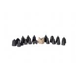 ASSORTMENT OF CARVED ISLAMIC JET CHESS PIECES 9TH-11TH CENTURY