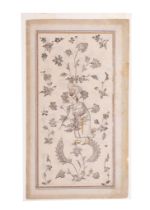 A PERSIAN MINIATURE OF A MAN DEPICTED IN A FLORAL GARDEN, 18TH/19TH CENTURY