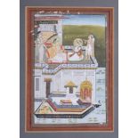 A MUGHAL MINIATURE A PRINCE & HIS MONTHER AT THE TERRACE, 18TH/19TH CENTURY